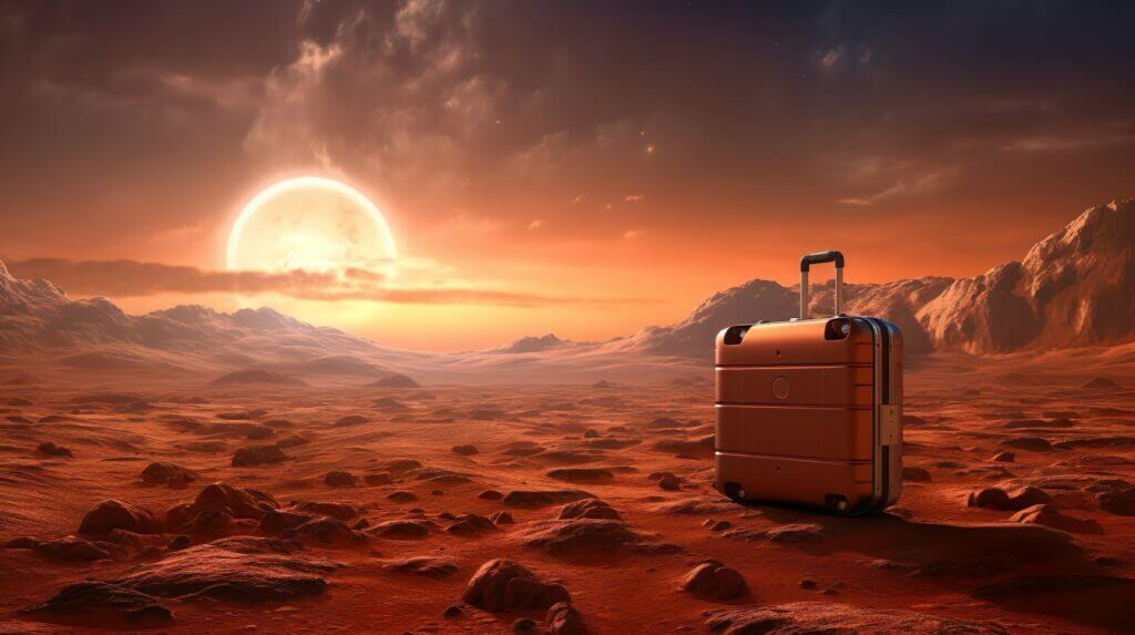 Suitcase in space